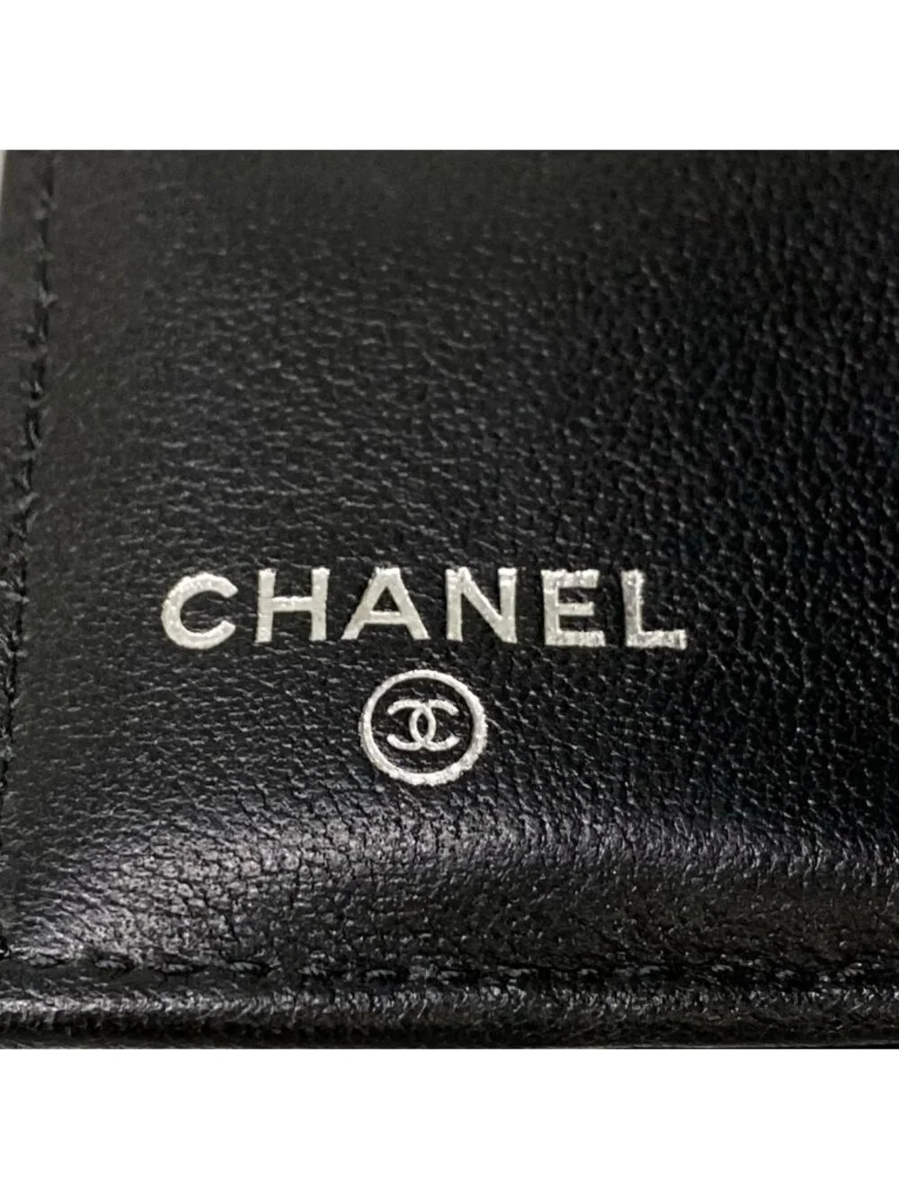 Chanel Bifold Wallet Quilted AP Black Silver Star Rhinestone Lambskin